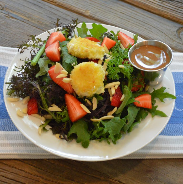 Spring Greens with Berries and Crispy Goat Cheese Leah Hawkins