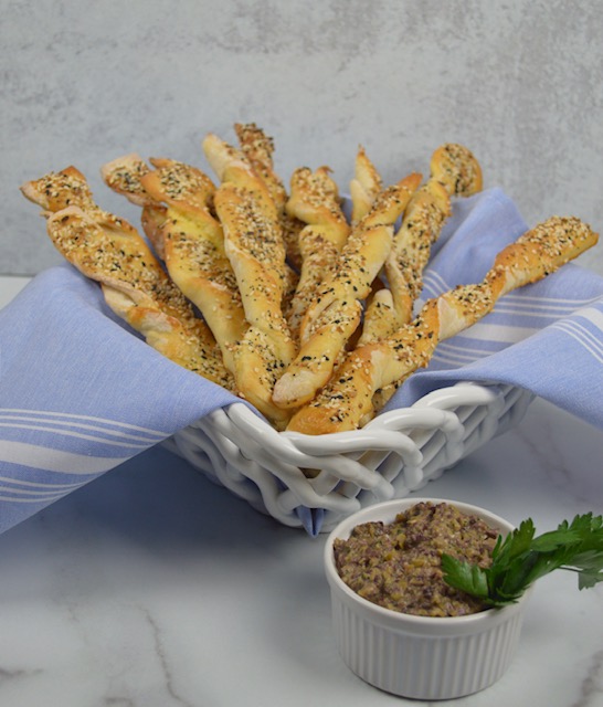 Seeded Breadsticks and Olive Tapenade